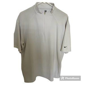 Men's Nike Golf Shirt, Dry-Fit, Quarter Zip, Short Sleeve, Rear Vents, Large